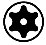 label Empreinte torx percé Empreinte TORX percé