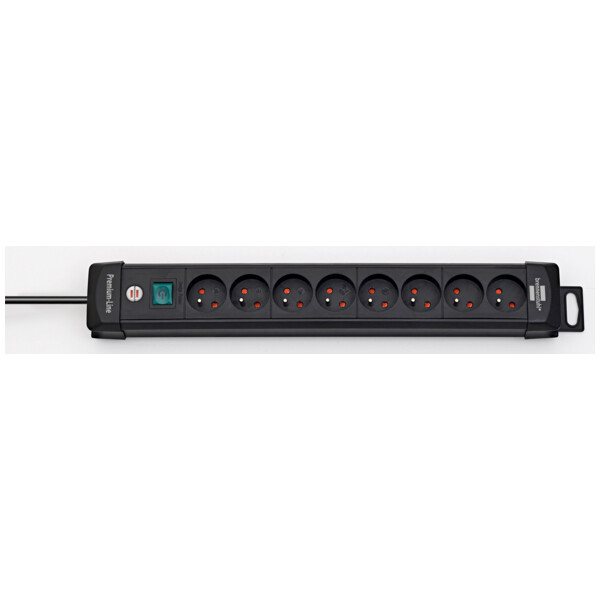 Socle multiprise pnn - premium plus noir h05vv-f 3g1,5 avec interrupteur