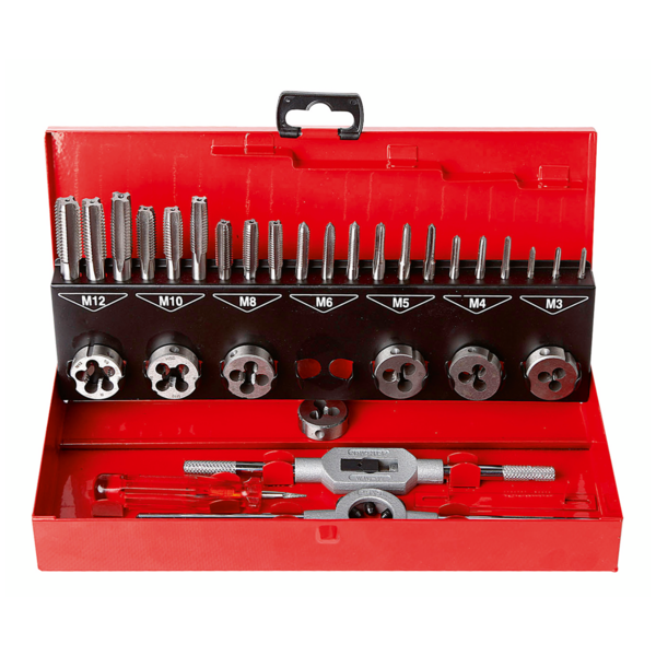 Taraud hss din 352 + filiere hss (malette de 31)