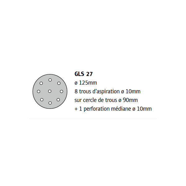 Disque abrasif auto agrippant diamètre 125 mm avec 8 trous