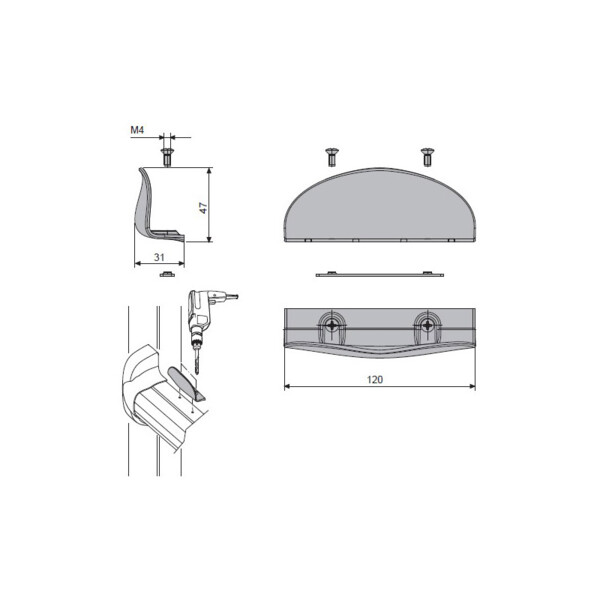 Aileron de tirage pour push