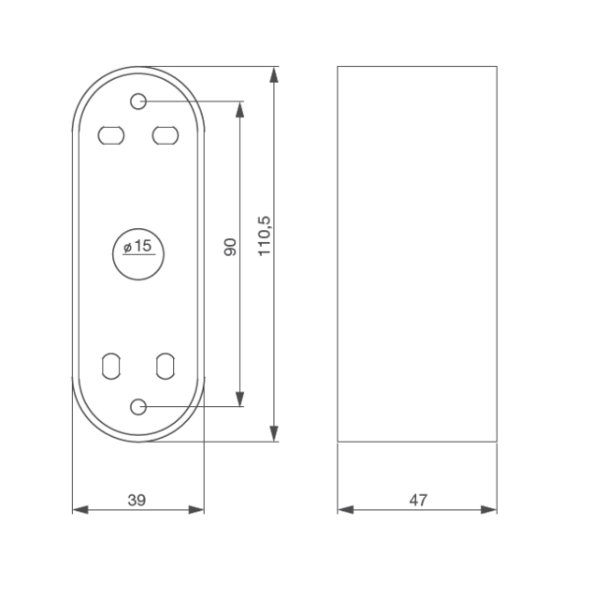 Boîtier applique pour contacteur à clé etroit