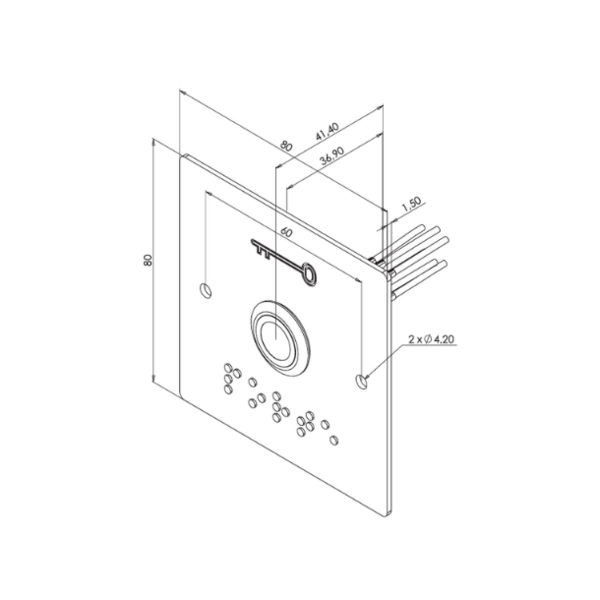 Bouton poussoir avec plaque noir - gamme intom