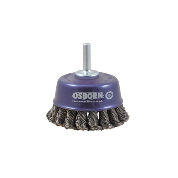 Brosse coupe sur tige de 6 mm ø65 mm acier torsadé 0,50 mm