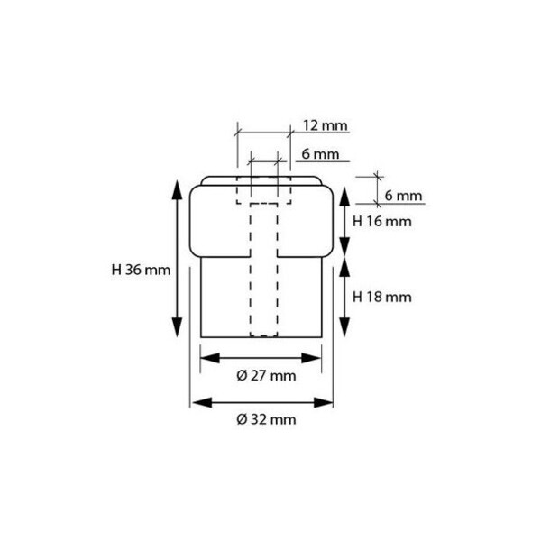 Butée de stol caoutchouc blanc d.32xh.36 mm