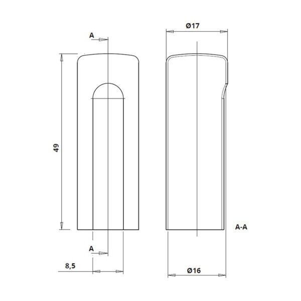 Cache fiche alu bout plat