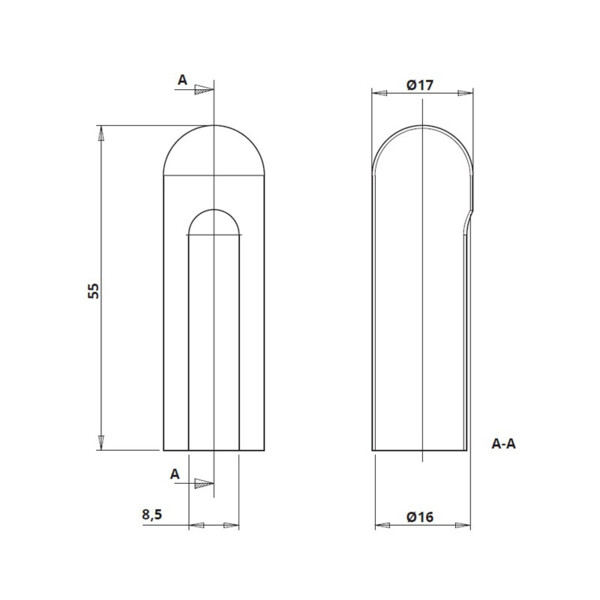 Cache fiche alu bout rond