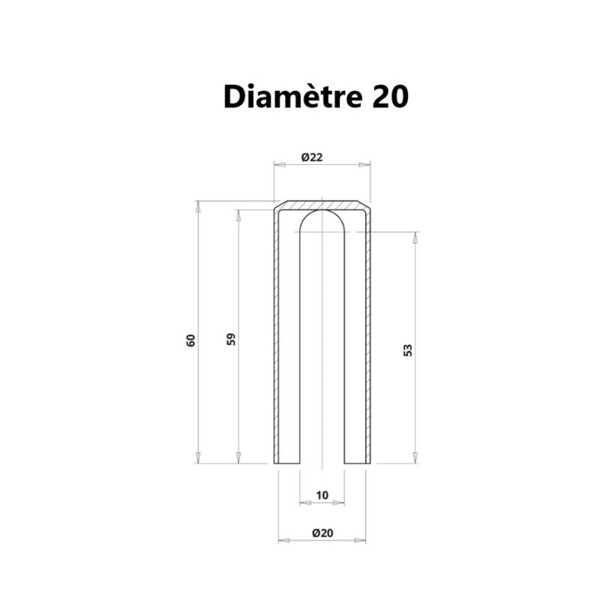 Cache fiche nylon bout plat