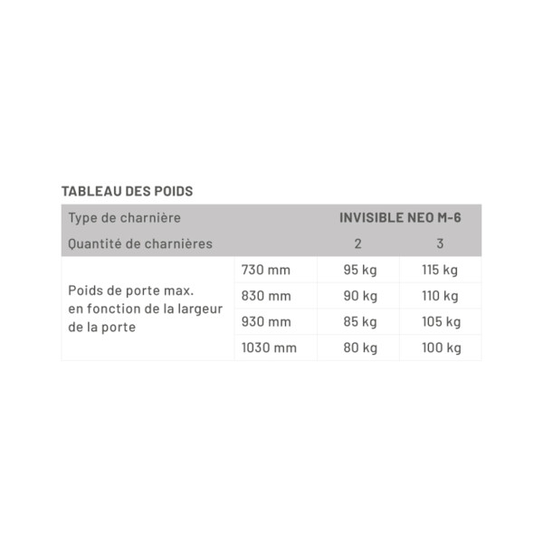 Charniere hg invis neo m6 regl 3d