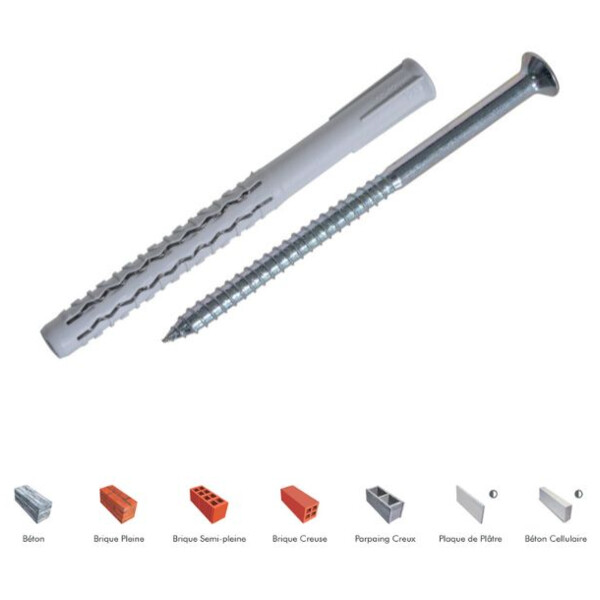 Cheville nylon + vis