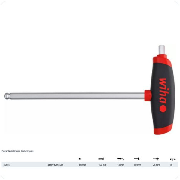 Clé mâle avec manche en t comfortgrip