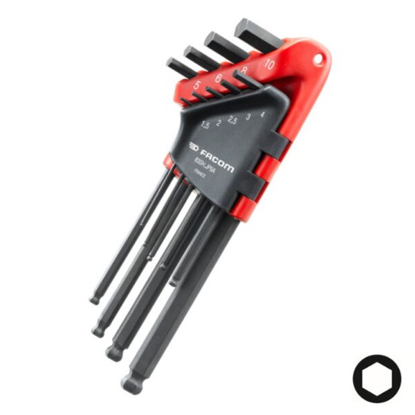 Cle male tete spherique sur etui (jeu de 9)