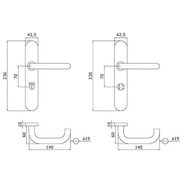Ensemble inox beebop sur plaque