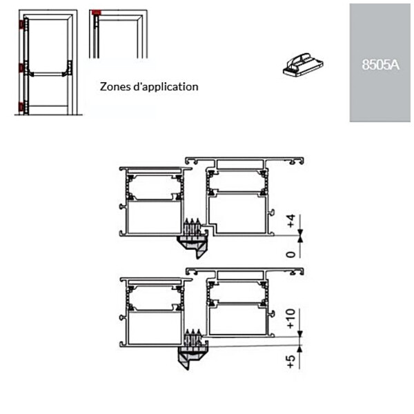 Gâche  8505a 1 vantail
