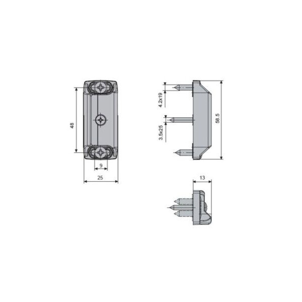 Gâche 8529a 2 vantaux