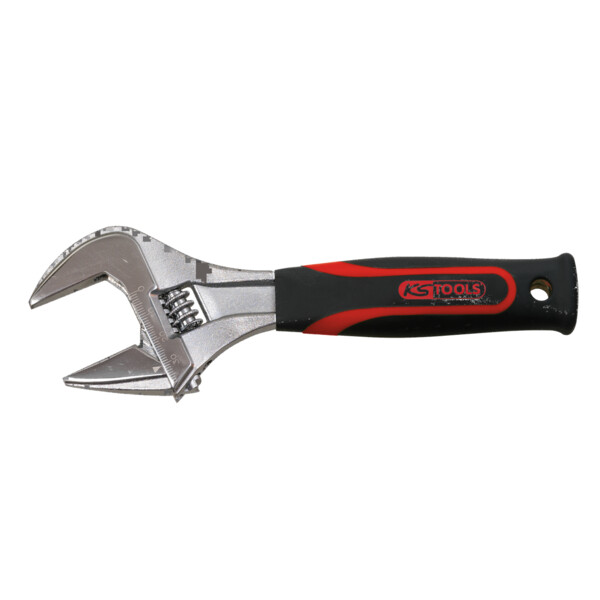 Cle a molette a ouverture large manche bi-matiere, 8''