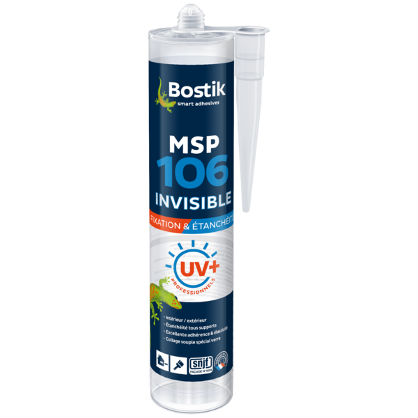 Mastic colle ms polymere msp 106 uv+ invisible 290ml