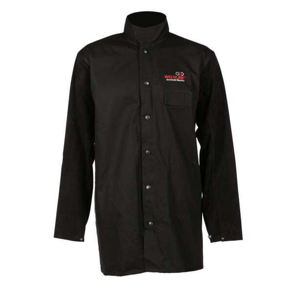 Veste coton avec manches croute de cuire
