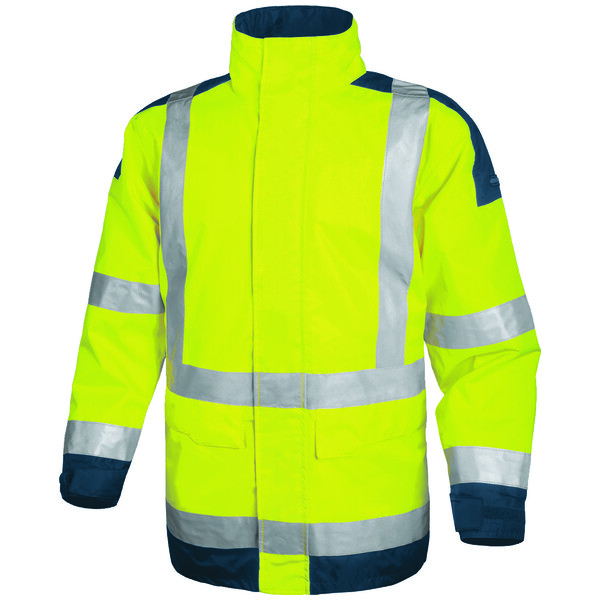 Parka haute visibilite easyview jaune fluo/bleu marine