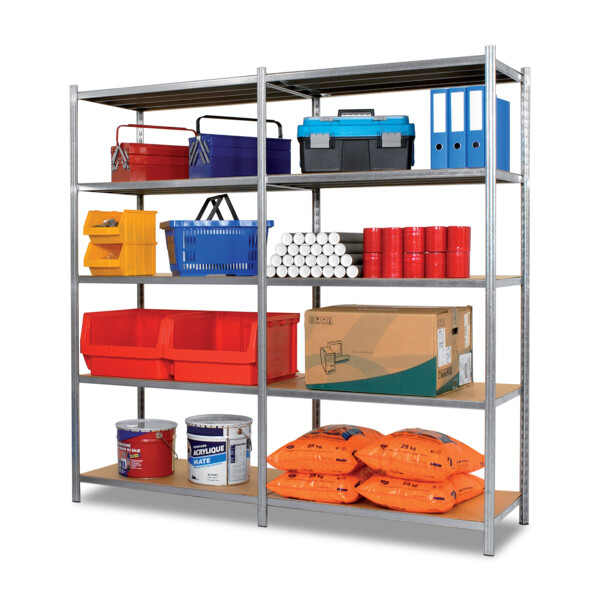 Rayonnage tubulaire galvanise epsiline (jusqu'a 300 kg par tablette)