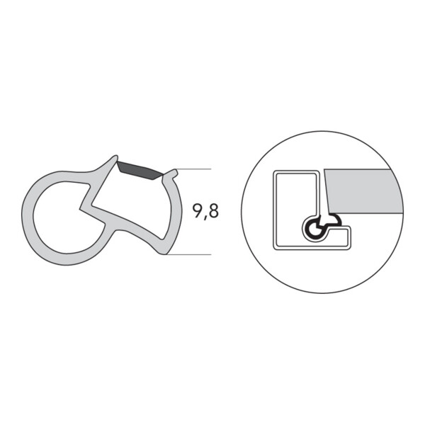 Joint moyen pour huisseries métalliques