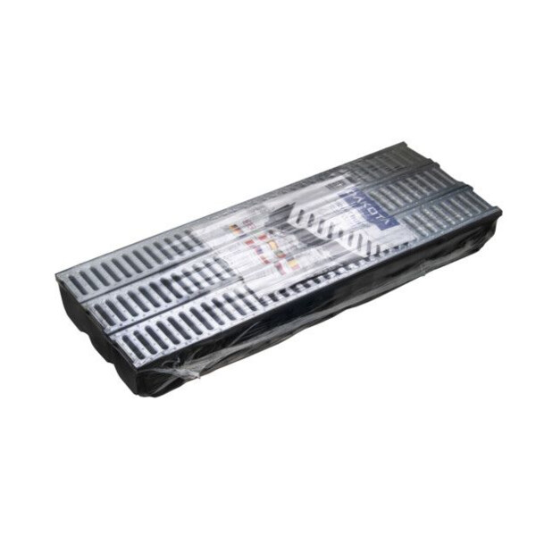 Kit 3m caniveau midi avec grille galva +kit de fond +obturateur