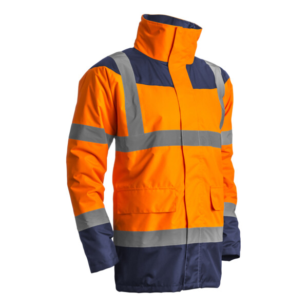 Parka keta matelassee polyster hi-viz orange/marine