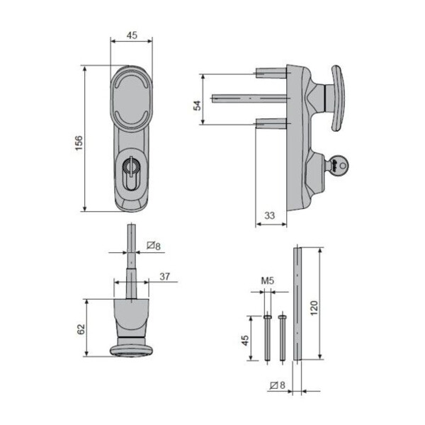Manoeuvre extérieure oltre à bouton