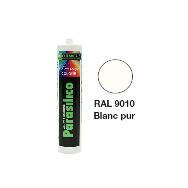 Mastic silicone prestige colour ton blanc cart300ml