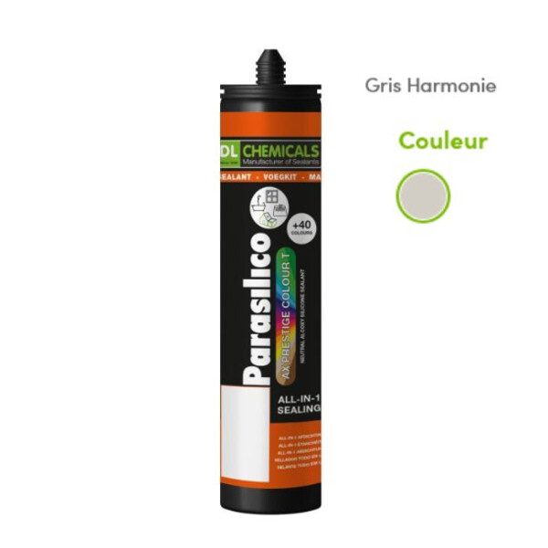 Mastic silicone prestige colour ton gris cart300ml