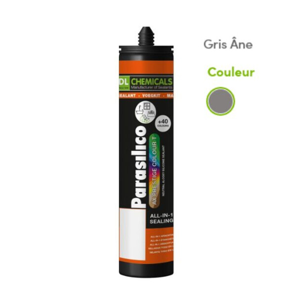 Mastic silicone prestige colour ton gris cart300ml