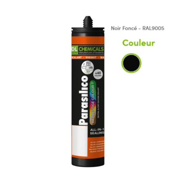 Mastic silicone prestige colour ton noir cart300ml