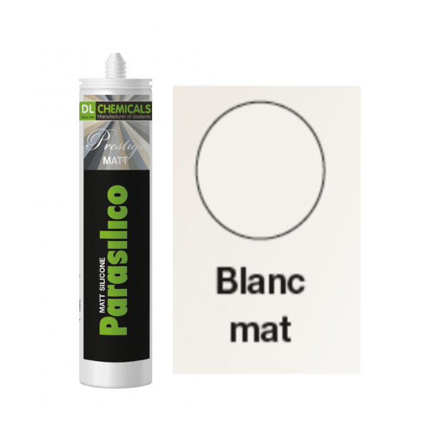 Mastic silicone prestige mat blanc cart300ml