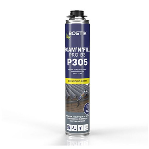 Mousse polyurethane pistolable p305 foam'n'fill pro b3