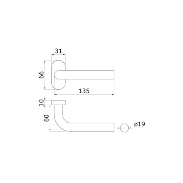 Paire de béquilles lambada inox sur rosace ovale