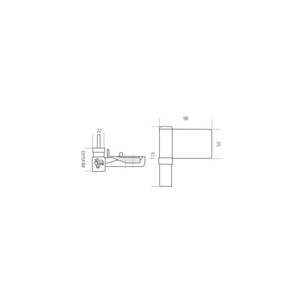 Paumelle kt-n 6r vis standard