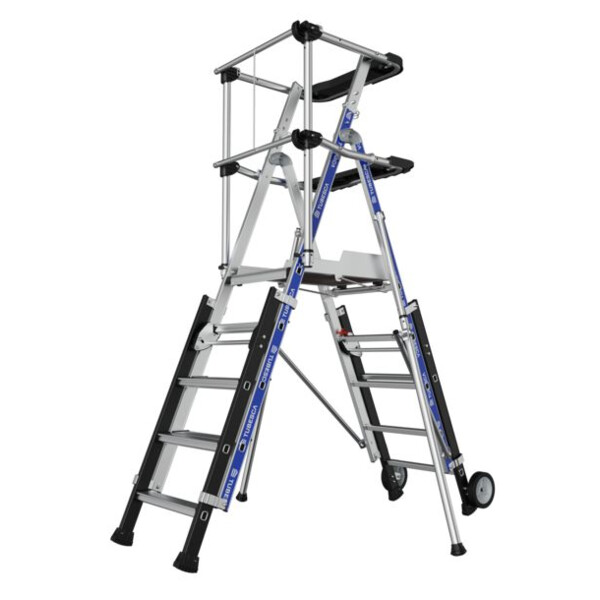 Plateforme sherpascopic pliant 5-7 marches garde corps lisse