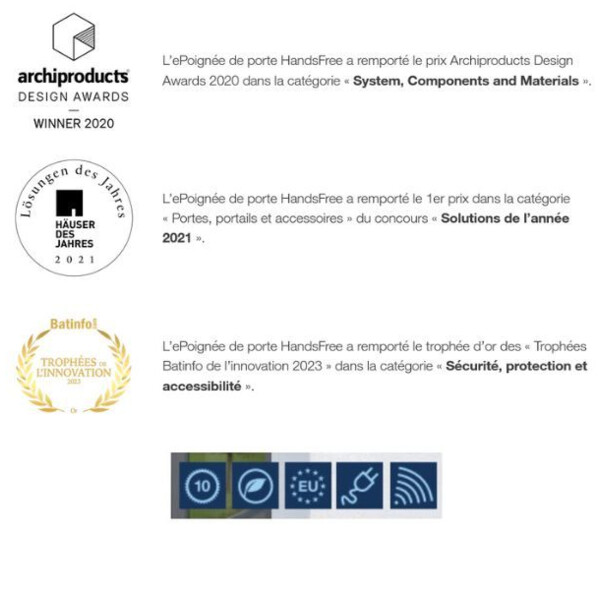 Poignée battante simple handsfree