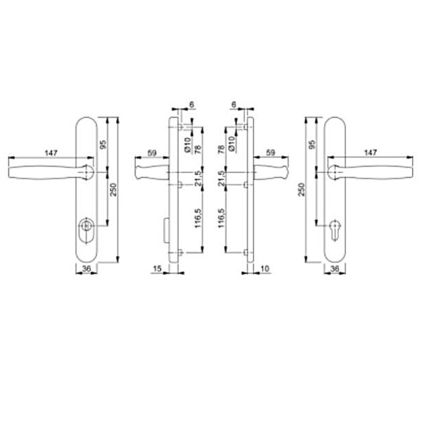 Poignée de porte étroite  new-york a2p
