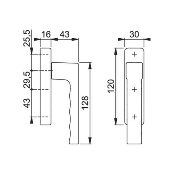 Poignée de coulissant  ergo20 toulon