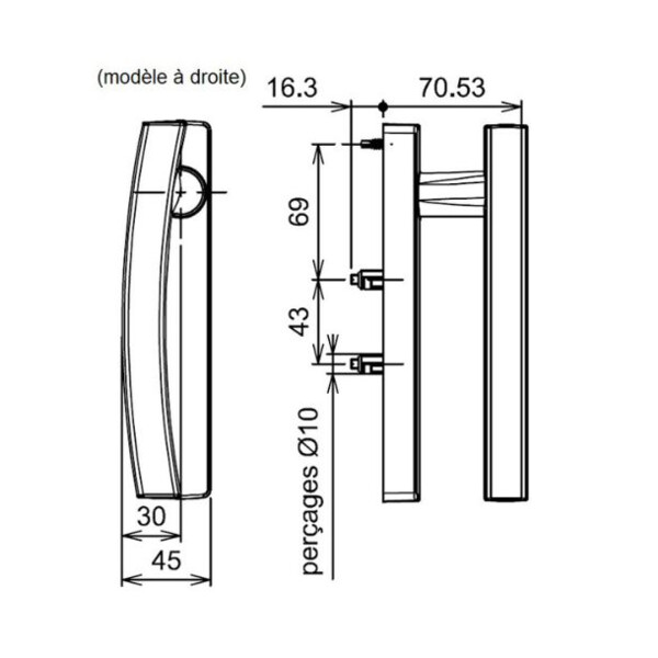 Poignée fixe symbiose 6657