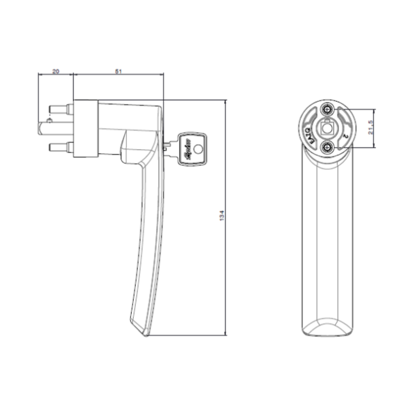 Poignée iris tbt à clé