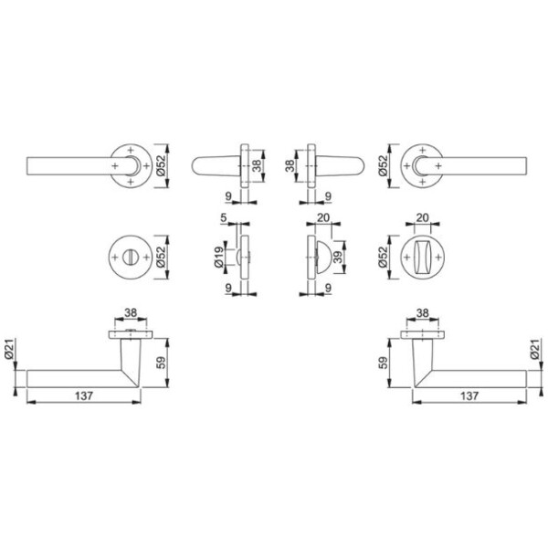 Poignée sur rosace  amsterdam
