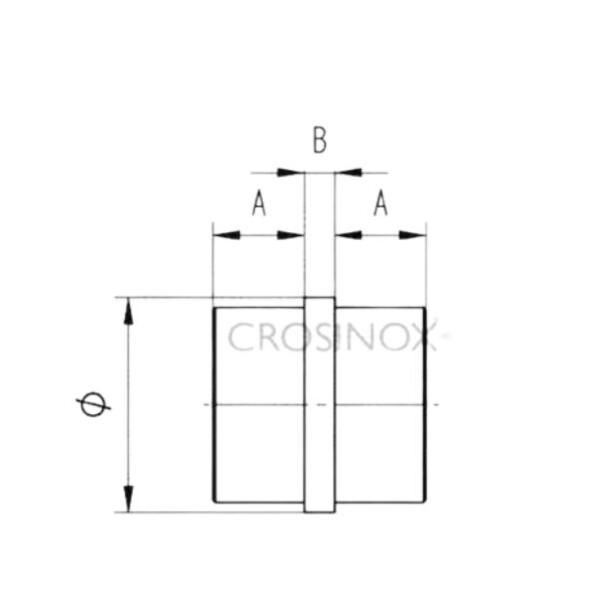 Raccord droit tube main courante diam 42
