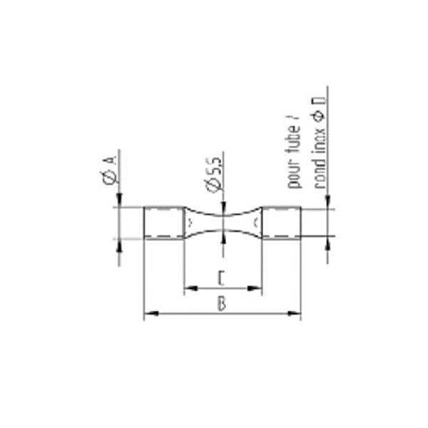 Raccord pour lisse de garde corps inox 304
