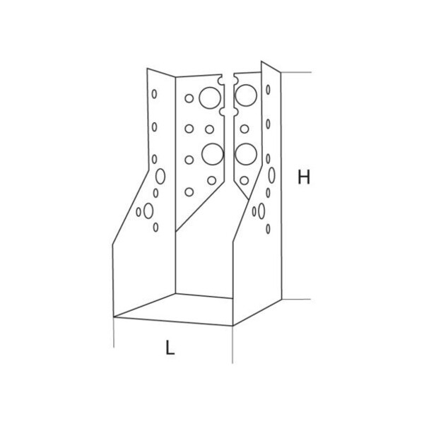 Sabot de charpente à ailes intérieures