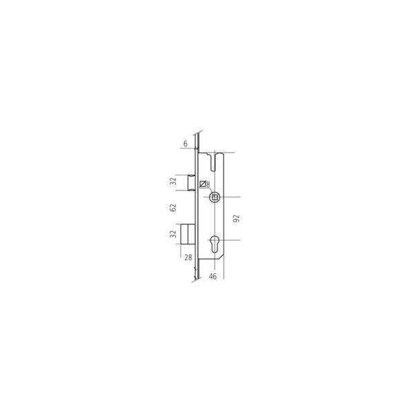 Serrure 803 têtière 16mm