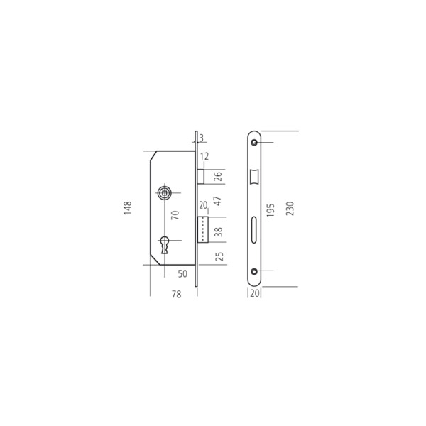 Serrure à larder 1/2 t - monomax nf