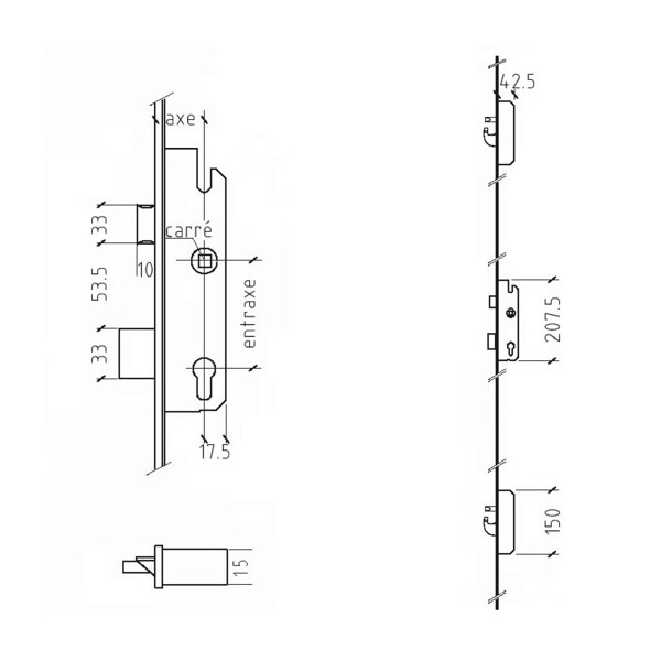 Serrure a2p bs2600 pour alu