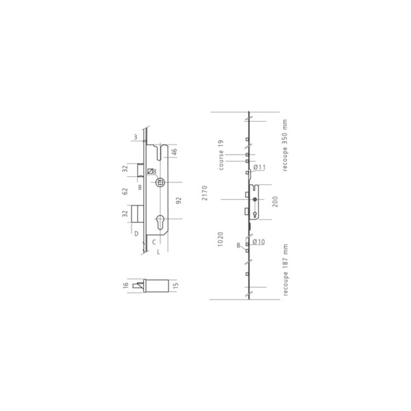 Serrure compact 854 type 1